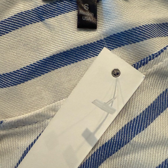 NWT Drew Striped Knot Back Flowy Blouse Size Small $166 MSRP Blue White - Picture 8 of 9